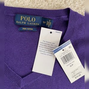 Polo mens sweater size S Pima cotton purple